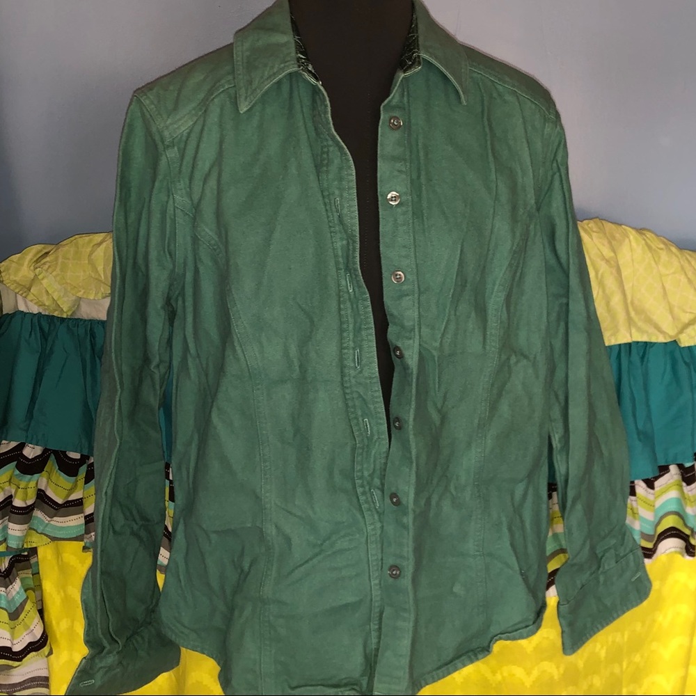 💐Teal/Blue Soft Structured Button down Shirt Jacket Shacket